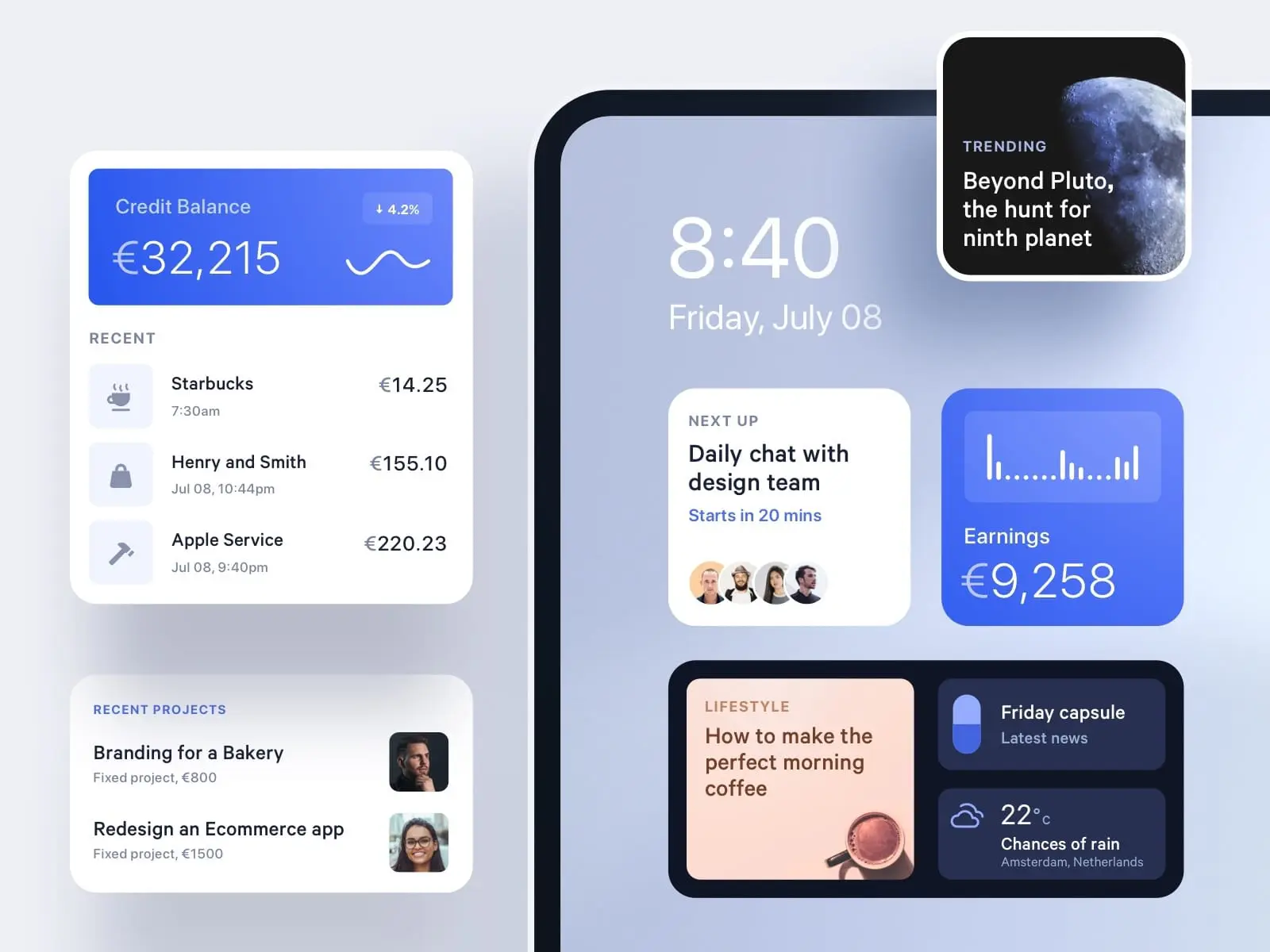 Aimee user interface shots